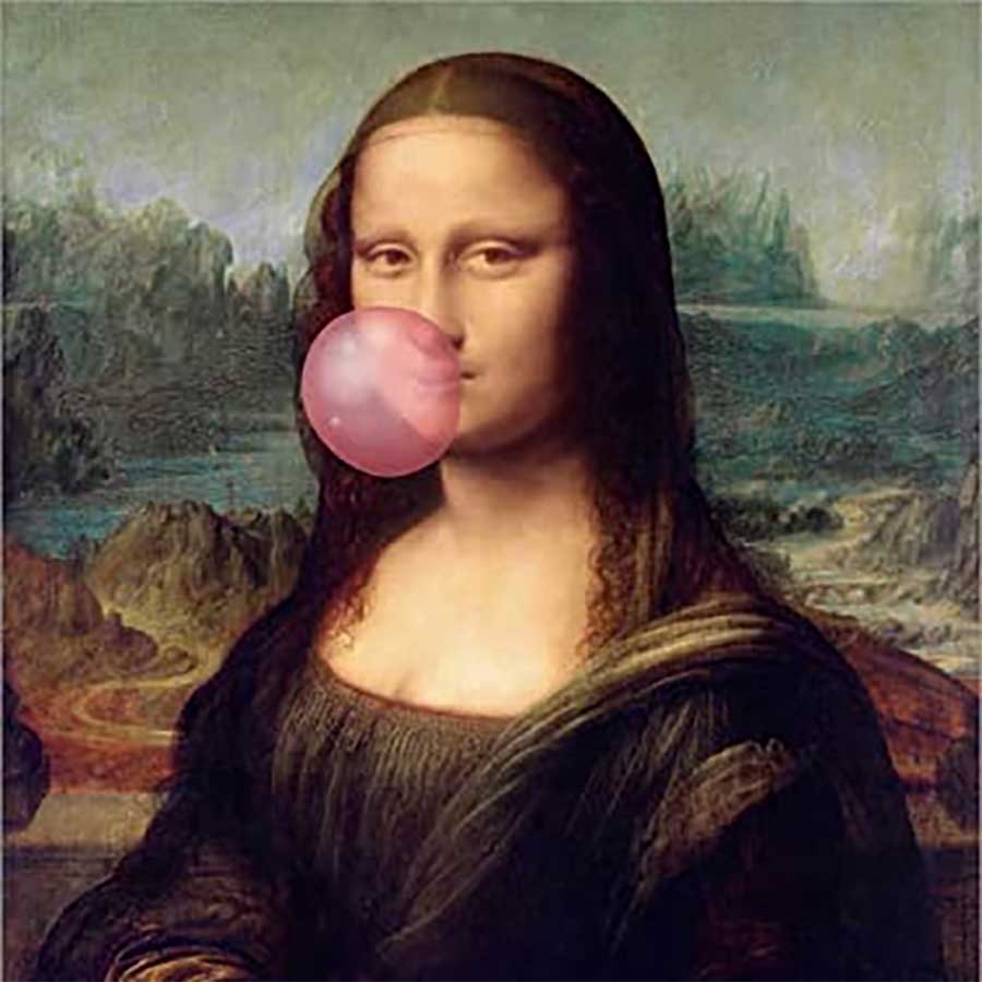 Poster: Mona Lisa mit Kaugummi