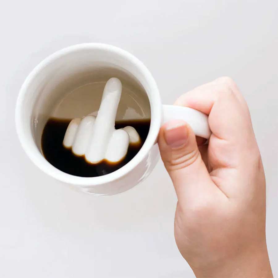 Mittelfinger-Tasse