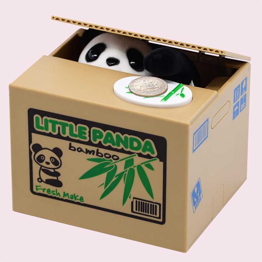 Münzen-krallende Panda-Spardose