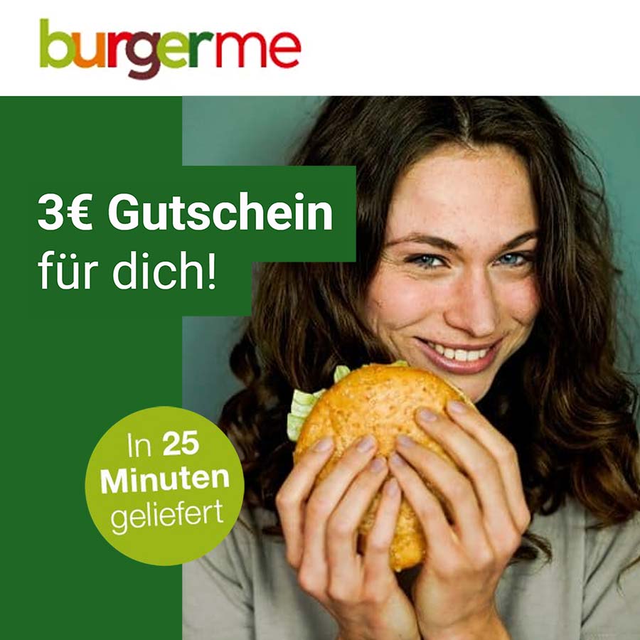 3€ Rabattcode für burgerme