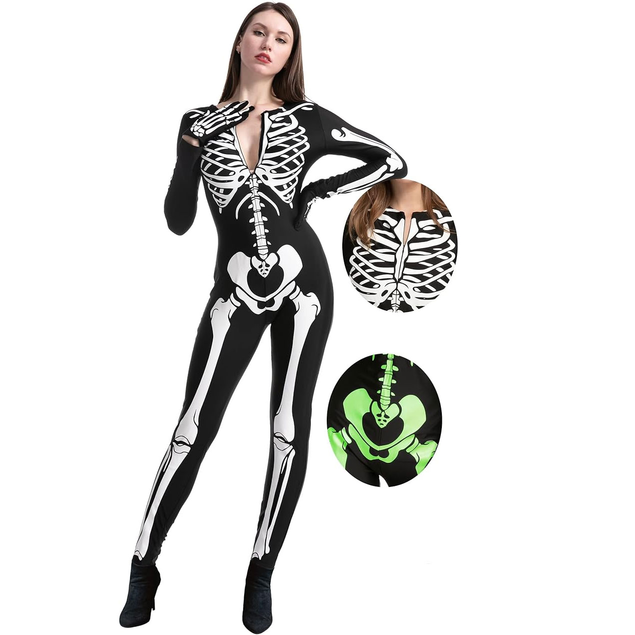 Glow-in-the-Dark-Skelett-Anzug