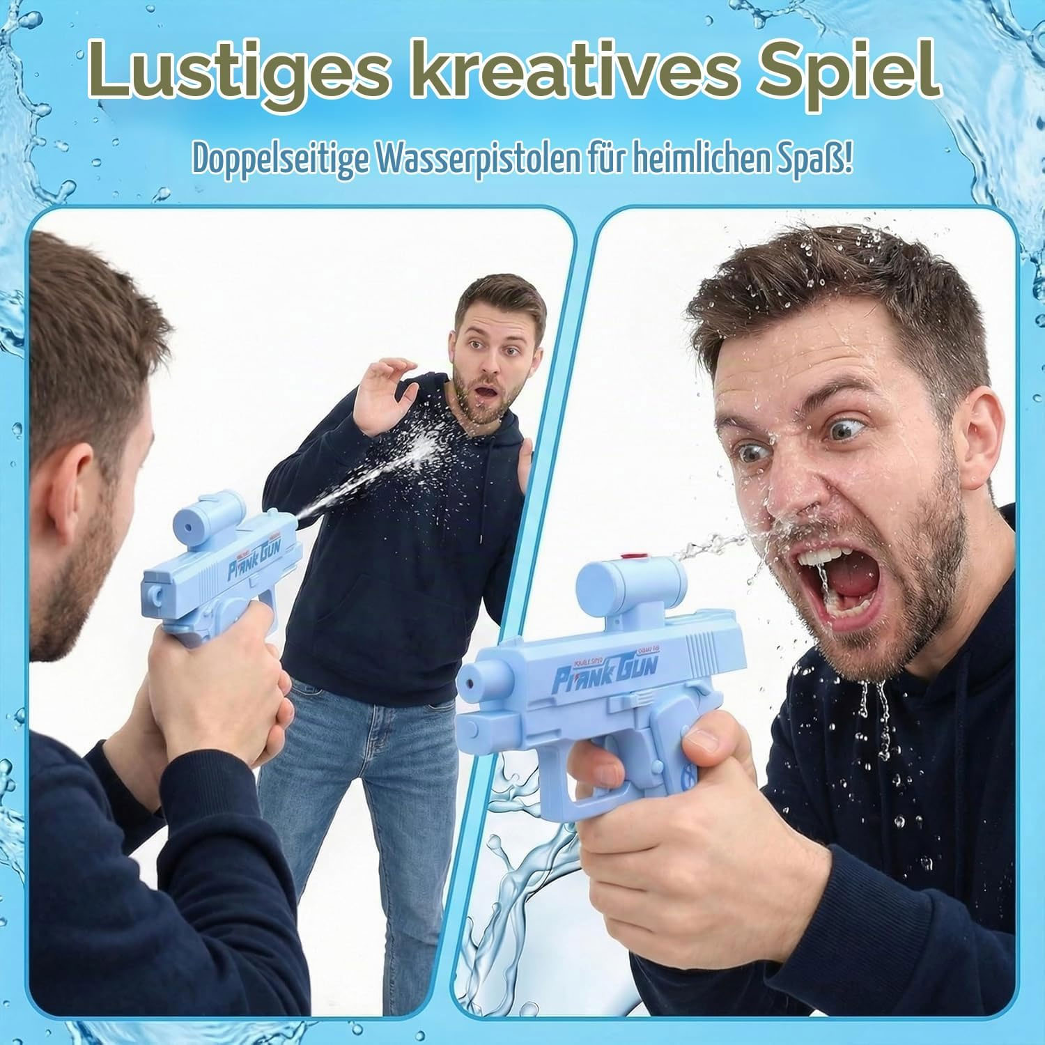 Streich-Wasserpistole (falsche Richtung)