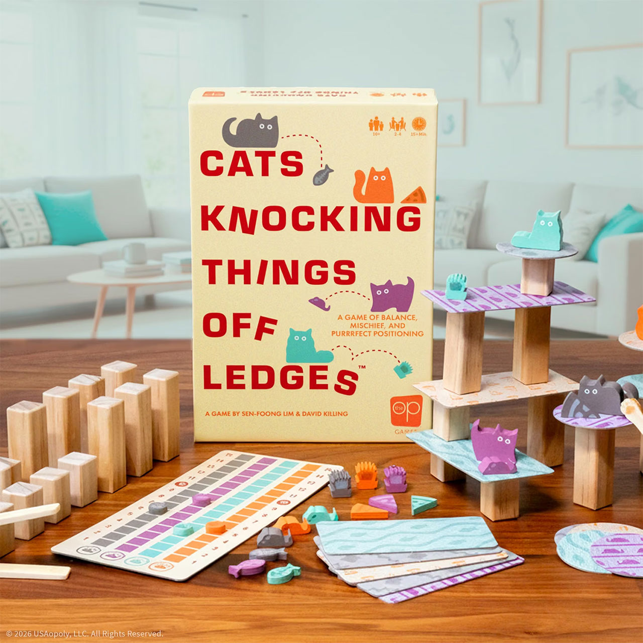 Spiel, in dem Katzen Dinge runterschubsen