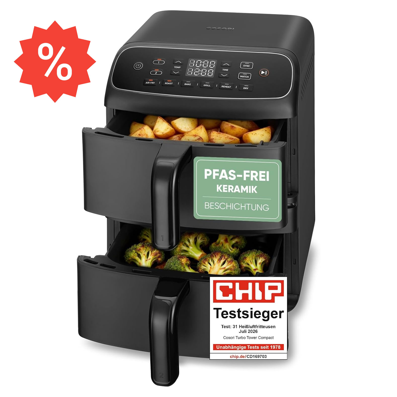 Testsieg-Airfryer hoch (im Angebot!)